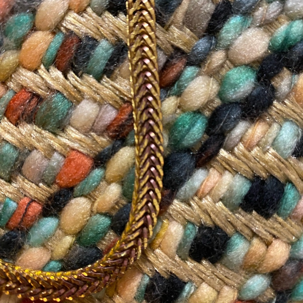 Thick fair condition gold metal herringbone chain 24” please see photos